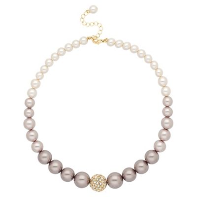Mink ombre tonal pearl graduated pearl necklace